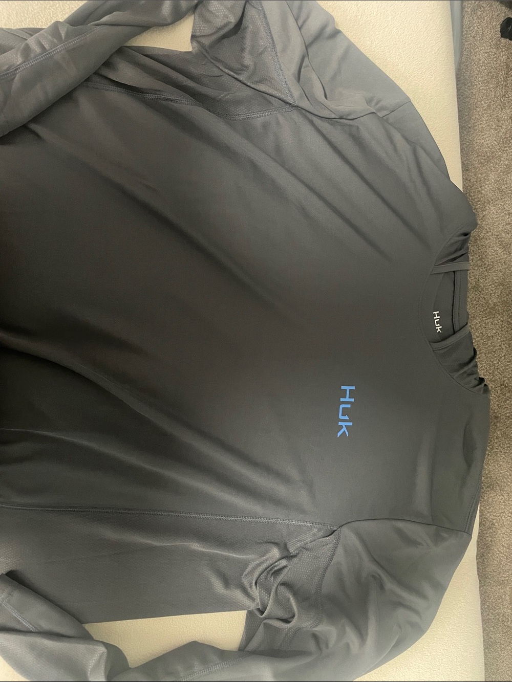Huk Black Performance Long Sleeve Shirt with Subtle Logo